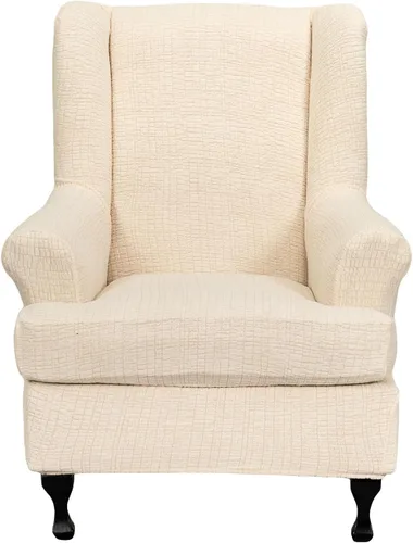 Vista 22 de Eco-Ancheng Funda para silla Wingback, 2 piezas, respaldo de ala, fundas de elastano para sillón con respaldo de ala, fundas para sillón con parte
