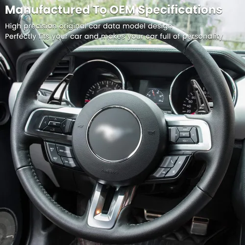 Vista 6 de Cubierta extendida para palanca de cambios de volante para Ford Mustang 2015 2016 2017 2018 2019 2020 2021 2022 2023 Accesorios de decoración Negro