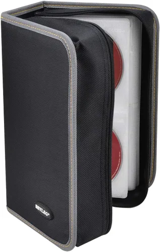 Vista 7 de Funda para CD y DVD, capacidad de 128 unidades, almacenamiento de DVD, soporte para discos de CD, estuche de CD, carteras VCD, estuche multimedia