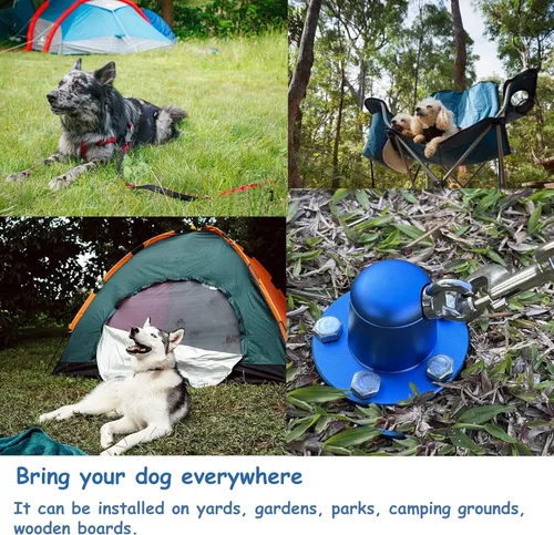 Vista 4 de Estaca de amarre para perros, anclaje giratorio de 360° para perro, resistente, para patio, campamento al aire libre (azul)