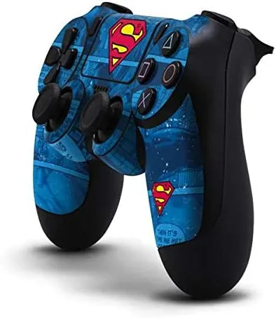 Vista 2 de Skinit Calcomanía para videojuegos para controlador de PS4, diseño oficial del logotipo de Warner Bros Superman