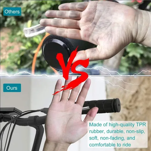 Vista 7 de 4 empuñaduras de mango de bicicleta, empuñaduras de goma antideslizantes para manillar de bicicleta, empuñaduras de repuesto especializadas