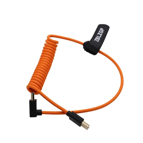 Vista 6 de Cable HDMI en espiral 8K ángulo derecho izquierdo tipo A HDMI 2.1 Cable para cámaras Sony Canon R5 Nikon Blackmagic Pocket Cinema