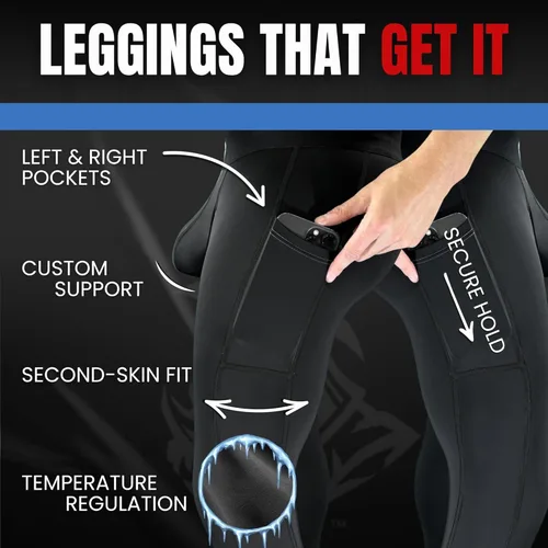 Vista 8 de RM Real Men ABCD Pouch Compression Pants - 1, 2 and 3 Pack, Mens Leggings, Yoga Pants, Tights, Base Layer Men Cold Weather