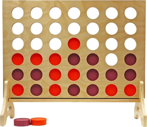 Vista 12 de Tailgating Pros Premium Cuatro en fila gigante con estuche de transporte - Juego de patio de tamaño Jumbo para exteriores - Conecta múltiples discos