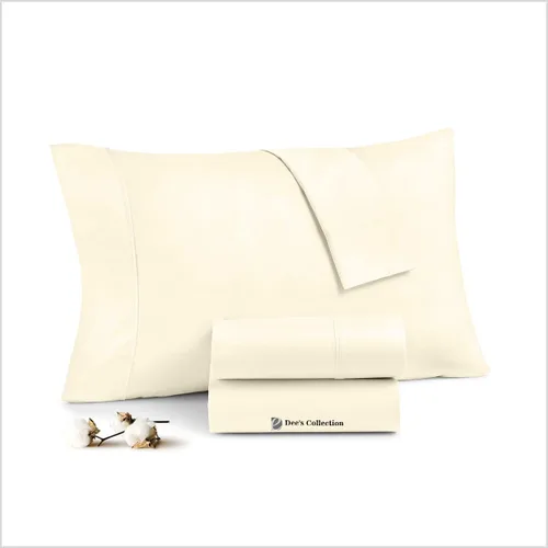 Vista 34 de Dee's Collection Sábanas de lujo de algodón egipcio de 4 piezas, tamaño King, 800 hilos, sábanas 100% algodón, juego de sábanas de bolsillo profundo