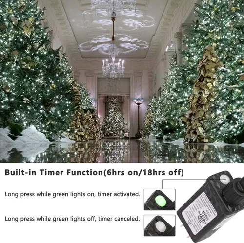 Vista 3 de Brizled Luces de Navidad Blancas, 78.74 pies, 240 Luces LED Mini en Cadena Conectables, Luces de Cadena de Navidad Enchufables para Exteriores, 8