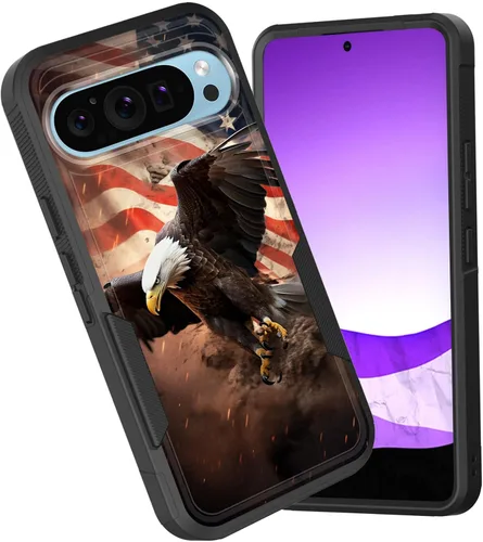 Vista 72 de Funda para Pixel 7a, funda protectora híbrida de doble capa resistente a prueba de golpes de policarbonato duro de silicona suave TPU para Google