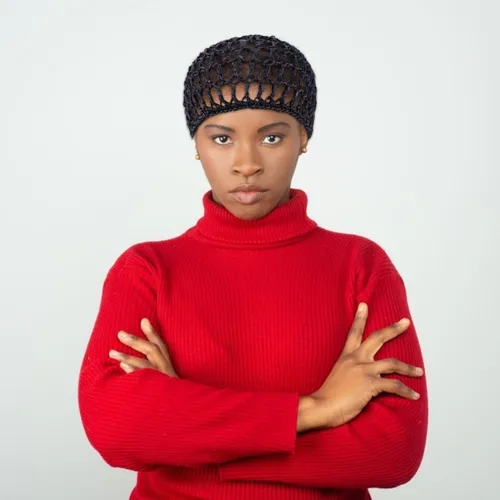 Vista 6 de Lurrose Red de pelo tejida a mano, ligera, transpirable, malla para mujer, plegable, para dormir y viajar, práctica red de ganchillo