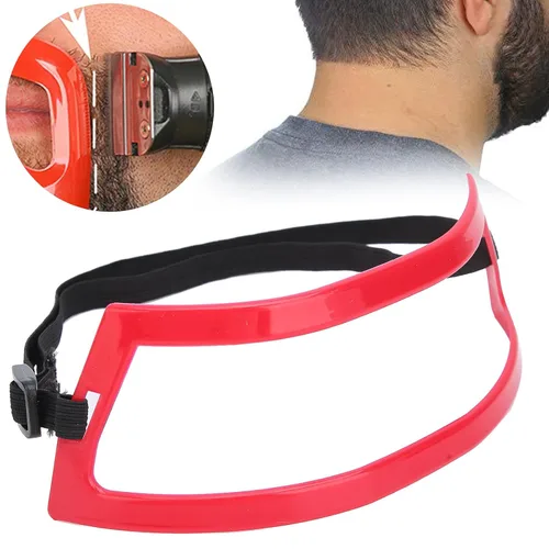 Vista 2 de Plantilla de afeitado de cuello para hombres, recorte de pelo de cuello que estiliza las herramientas de modelado de línea de línea roja