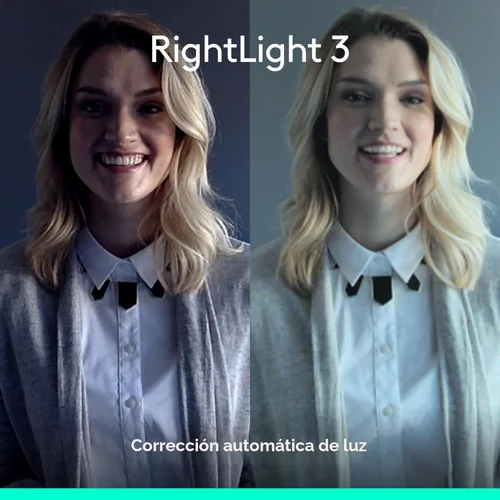 Vista 4 de Logitech Brio - Cámara web 4K, para videollamadas, micrófono con cancelación de ruido, corrección de luz HD automática, amplio campo de visión