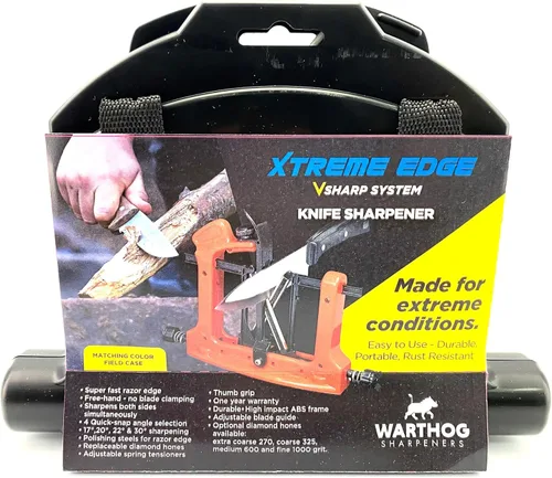 Vista 2 de Warthog V-Sharp Xtreme Edge Combo, sistema de afilador de cuchillos de precisión ligero con estuche ajustado, ideal para la mayoría de cuchillos