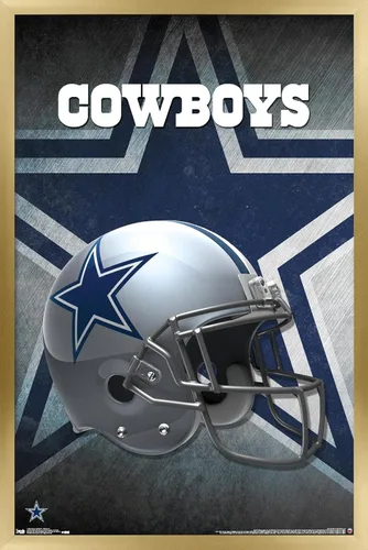 Vista 13 de Trends International NFL Dallas Cowboys - Póster de pared con casco 16, 14.725 x 22.375 pulgadas, versión enmarcada de madera de granero