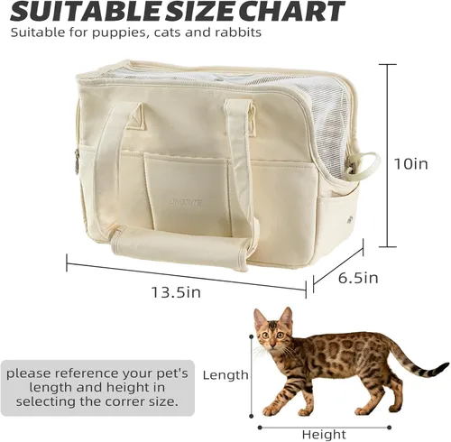 Vista 3 de Traje de tamaño S: juego de transporte para perros pequeños ONECUTE con una alfombrilla suave y correa para el hombro, hasta 6 libras