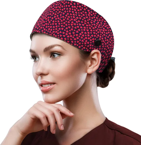 Vista 21 de QBA Gorra de trabajo ajustable con botón, gorro de trabajo de algodón, banda elástica para atar en la espalda, para mujeres y hombres, talla única