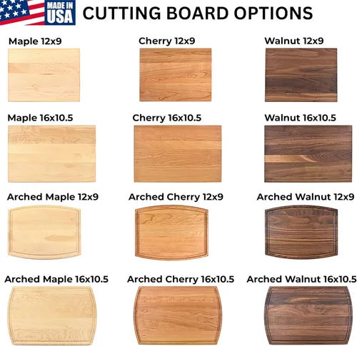 Vista 5 de Tabla de cortar personalizada de madera hecha a mano en Estados Unidos, idea de regalo única de boda para parejas, aniversario, Navidad, despedida