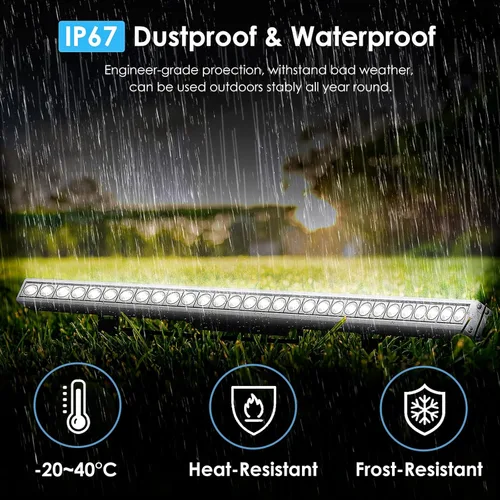 Vista 3 de Luces LED de pared para exteriores de 72 W, barra de luz blanca cálida de 40 pulgadas de 3500 K, barra de luz LED impermeable IP67 de 120 V
