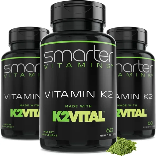Vista 6 de Smarter Vitamina K2 MK7 100mcg fabricada con K2VITAL y col rizada para la salud ósea y apoyo cardiovascular K-2 MK-7 ayuda a utilizar calcio