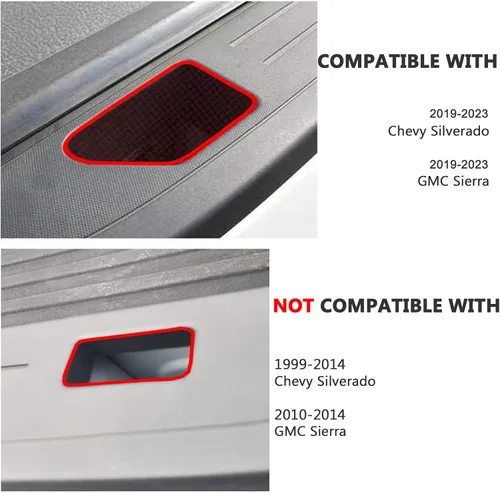 Vista 4 de RMOURTEKK Fundas de bolsillo para riel de cama Compatibles con GMC Sierra 1500/Chevy Silverado 1500 & Silverado/Sierra 2500/3500 HD 2020 2021 2022