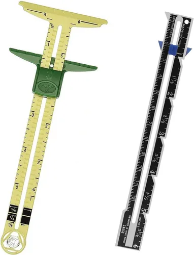 YEQIN - 2 herramientas de medición de calibre deslizante, 5 en 1, calibre de medición deslizante y regla de acero inoxidable, herramienta de