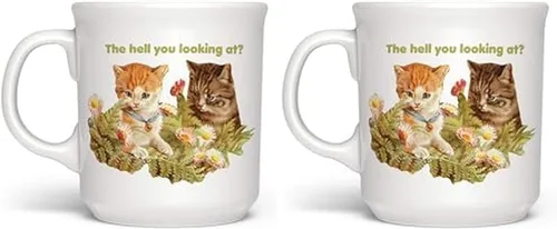Vista 6 de Genuine Fred Taza de cerámica con texto en inglés "Say Anything", de 16 onzas, multicolor, apta para lavavajillas