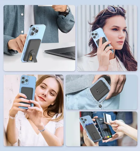 Vista 7 de SHANSHUI Soporte para tarjetas de teléfono, ultra delgado, soporte de silicona para tarjetas de crédito de negocios, compatible con iPhone