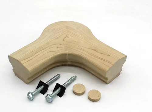 Vista 15 de Roseta redonda, grado de pintura de madera maciza dura, 4 1/2 "x 3/4", accesorio para parte de escalera