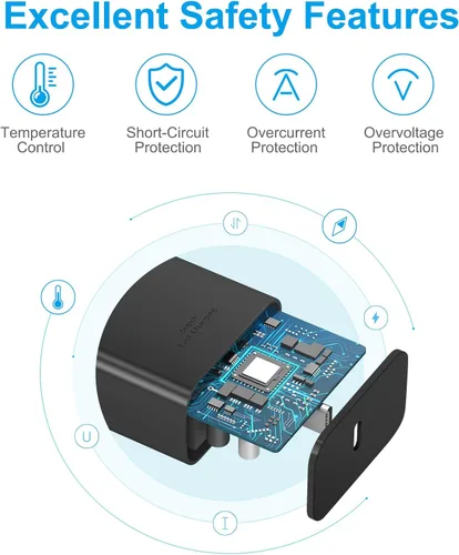 Vista 3 de Cargador súper rápido USB C de 45 W, bloque de carga rápida tipo C con cable tipo C a C de 6 pies para Galaxy S25 Ultra/S25/S24/S23/S22/S21/S20/Note
