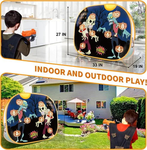 Vista 3 de BananMelonBM Zombie Shooting Juego de Práctica Target Toys Foam Blaster