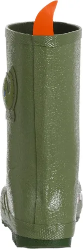 Vista 3 de Botas de lluvia de dinosaurio para niño, Roaring Dino Verde