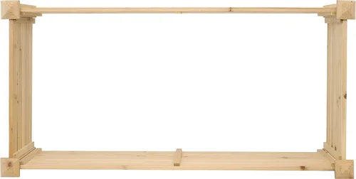 Vista 6 de Sunnydaze Cama de jardín rectangular elevada de madera, maceta elevada para exteriores, para jardinería, flores, verduras y hierbas, 4 x 2 pies