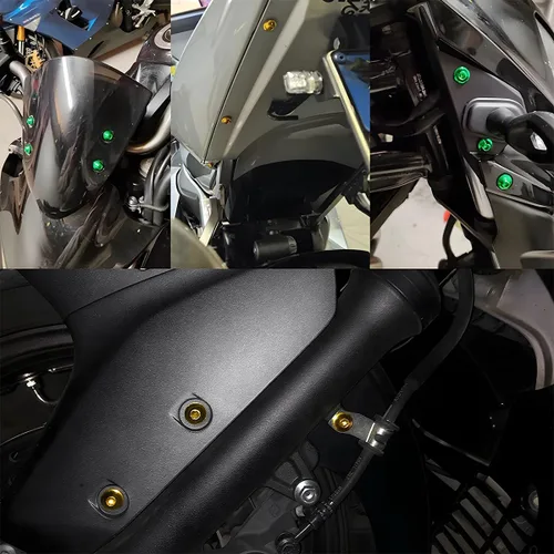 Vista 6 de AICEL 177 piezas de kit de pernos para carenado de motocicleta, juego de tuercas y clips de pernos coloridos, tornillos de aluminio M5 M6