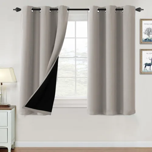 Vista 96 de H.VERSAILTEX Cortinas 100% de opacidad para dormitorio, con aislamiento térmico, cortinas opacas de 63 pulgadas de largo, cortinas de bloqueo