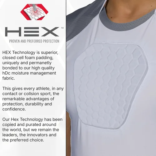 Vista 14 de McDavid HEX Chest Protector Shirt Heart Guard Sternum Compression Padded Shirt for Football, Lacrosse, Softball Rugby - Youth