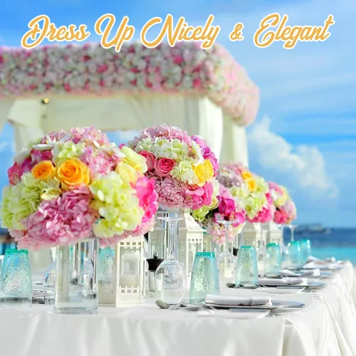 Vista 5 de Paquete de 6 manteles blancos para mesas rectangulares de 8 pies, 90 x 156 pulgadas, 8 pies, rectangular, a granel, tela de poliéster, lavable