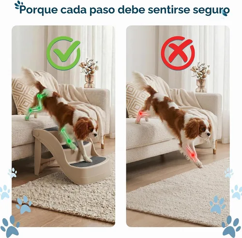 Vista 4 de [Usado] Escaleras plegables de plástico para mascotas, durables, interiores o al aire libre, diseño de 4 pasos, 3 pasos, Bronceado