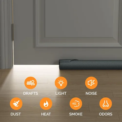 Vista 5 de fowong Tope de puerta ajustable de 36 pulgadas para parte inferior de puertas, 30 a 36 pulgadas, insonorización, bloqueador de ruido, espacio de Gris