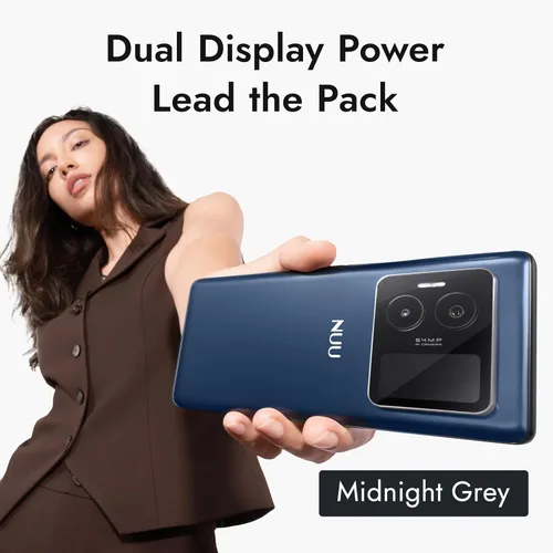 Vista 6 de NUU B40 5G, teléfono celular, desbloqueado, doble SIM, pantalla AMOLED dual, 120Hz, cámara de 64 MP, 8GB+256GB, Android 15, versión estadounidense