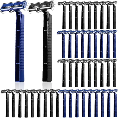 Chumia 30 maquinillas de afeitar desechables a granel envueltas individualmente desechables de seguridad de doble hoja con tapa de seguridad