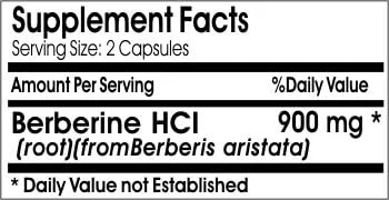 Vista 2 de Berberina HCI 900mg ~ 180 Cápsulas - Sin aditivos ~ Naturetition Supplements