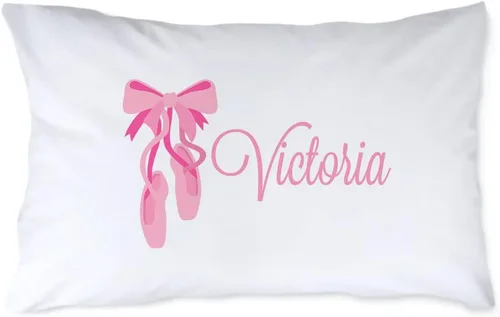 Pattern Pop - Funda de almohada personalizada de bailarina - Fundas de almohada decorativas de zapatos de punta rosa - Ideal para regalar - Funda de