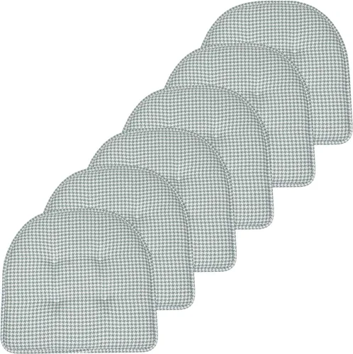 Vista 67 de Sweet Home Collection - Cojín de asiento de espuma viscoelástica y respaldo de caucho antideslizante con capitoné para silla, cojín en U, 17x16 Gris