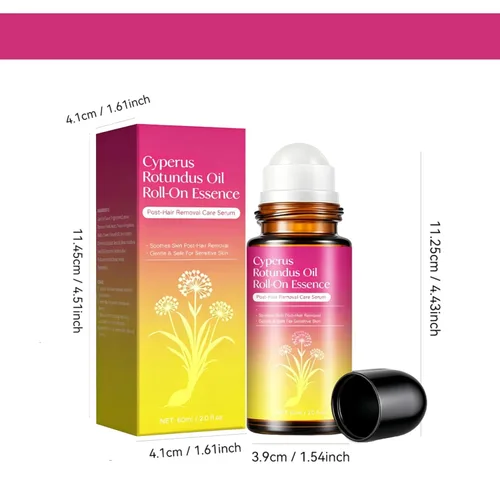 Vista 7 de Post Hair Removal Soothing Roll-On Serum with Cyperus Rotundus Oil, 60ml Gentle Mess-Free Rollerball, Compact Size Perfect for Purse, Natural