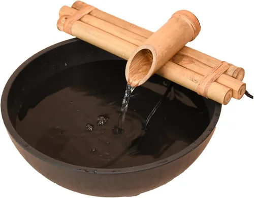 Vista 9 de Bamboo Accents Kit de fuente Zen – Tres brazos, bambú resistente a la división para bricolaje interior/exterior – para contenedores grandes