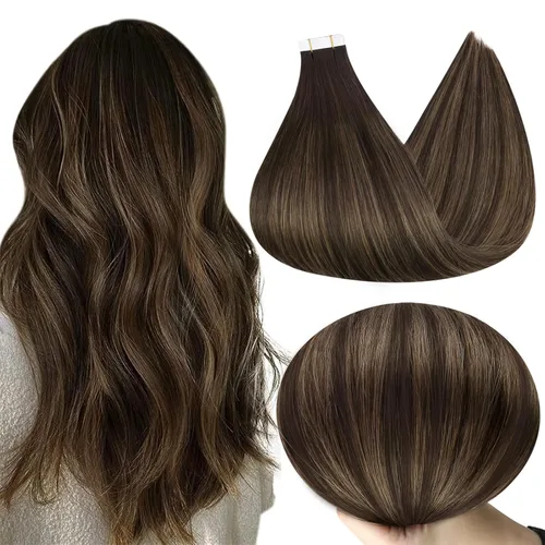 Vista 10 de Full Shine - Extensiones de cabello con cinta invisible, color 1, negro azabache, de 10 pulgadas, sin costuras, liso, con cinta de 20 piezas, 30 g