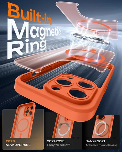 Vista 554 de TOCOL Funda para iPhone 11, compatible con Magsafe, protección completa de cámara, imanes integrados, protección contra caídas, funda translúcida