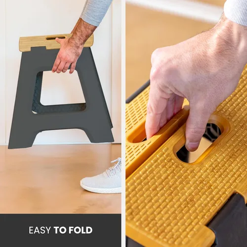 Vista 267 de Vigar Taburete compacto plegable, taburetes de 10-1/2 pulgadas para adultos de hasta 330 libras, taburete ligero, taburete plegable antideslizante