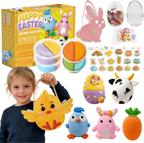 Vista 5 de Kits de arcilla seca al aire para niños, tema de animales y océanos, arcilla para modelar para niños, arcilla mágica modelo de bricolaje