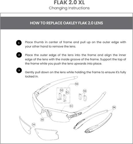 Vista 5 de Oakley Authentic Flak 2.0 XL OO9188 REPLACEMENT Lenses+ Bundle Microfiber Pouch -FRAMES NOT INCLUDED