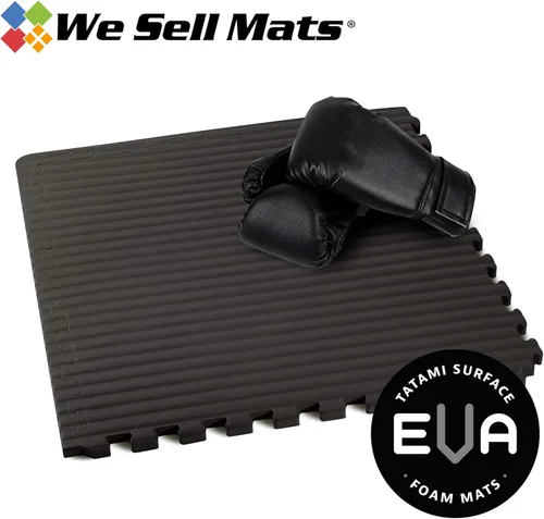 Vista 2 de We Sell Mats 3/4 Inch Thick Martial Arts EVA Foam Exercise Mat, Tatami Pattern, Interlocking Floor Tiles for Home Gym, MMA, Anti-Fatigue Mats, 24 in